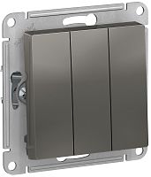 Выключатель без рамки Systeme Electric AtlasDesign 3-кл. сталь картинка